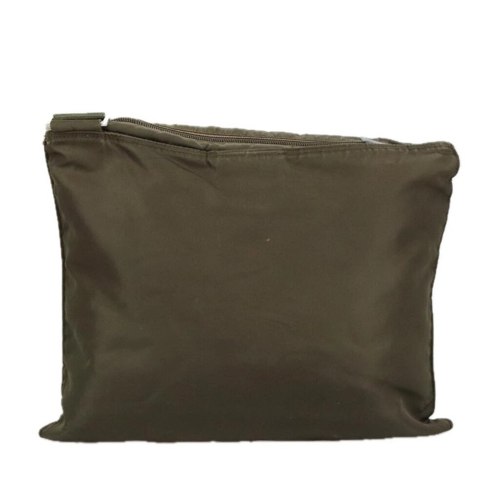 PRADA Shoulder Bag Nylon Khaki Silver Auth ar12956 - Picture 2 of 16